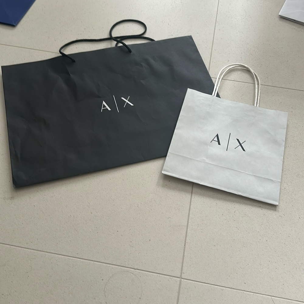 Set of two A/X paper bags.